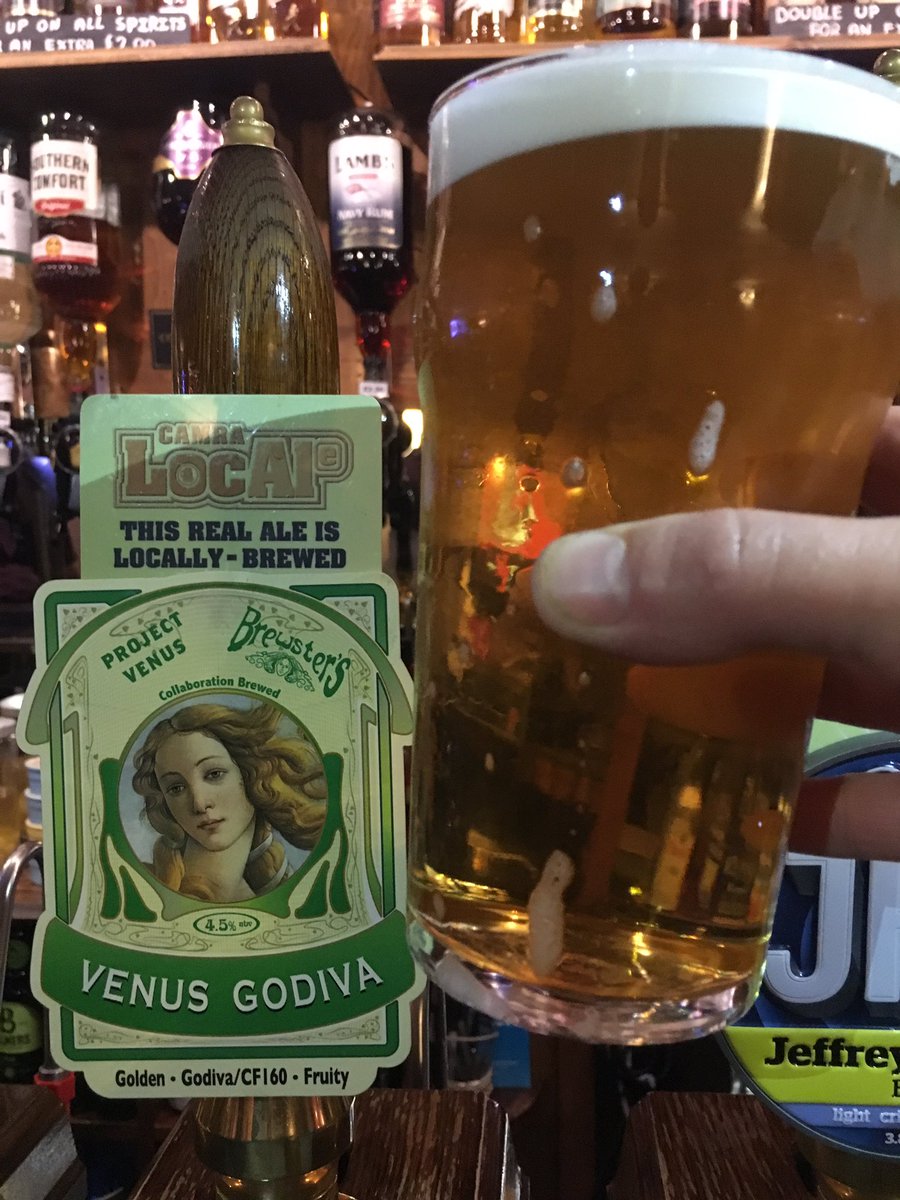thejollybrewer's tweet image. @BrewstersBrew new brew Venus Godiva was brewed for Project Venus- promoting women in the brewing industry- brewed with British hops Godiva and a 2nd as yet unnamed hop &apos;CF160&apos; - it&apos;s fruity, it&apos;s fab &amp;amp; it&apos;s on the JB bar now! #PVNextGen