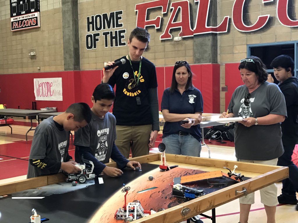 OVSDSupt's tweet image. #OVSD Robotics Competition is under way at Vista View Middle School! Ready for the Space Challenge #robotics #STEM