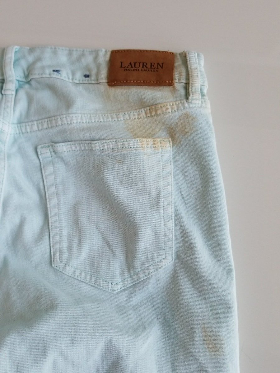 etheltame's tweet photo. @RalphLauren Hi
I brought  this cool pants and the tag stained them when washed 😢. https://t.co/70sd079f54
