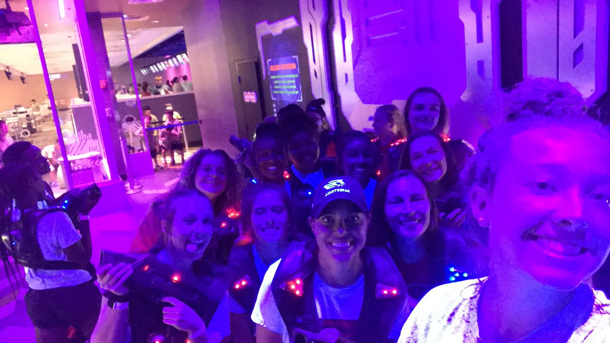 FBfalconsbball's tweet photo. After a GREAT week of practice starting at 5:50am all week we are enjoying a day of team bonding! Laser tag and bowling. Love these girls! https://t.co/sYMHOkrwdY