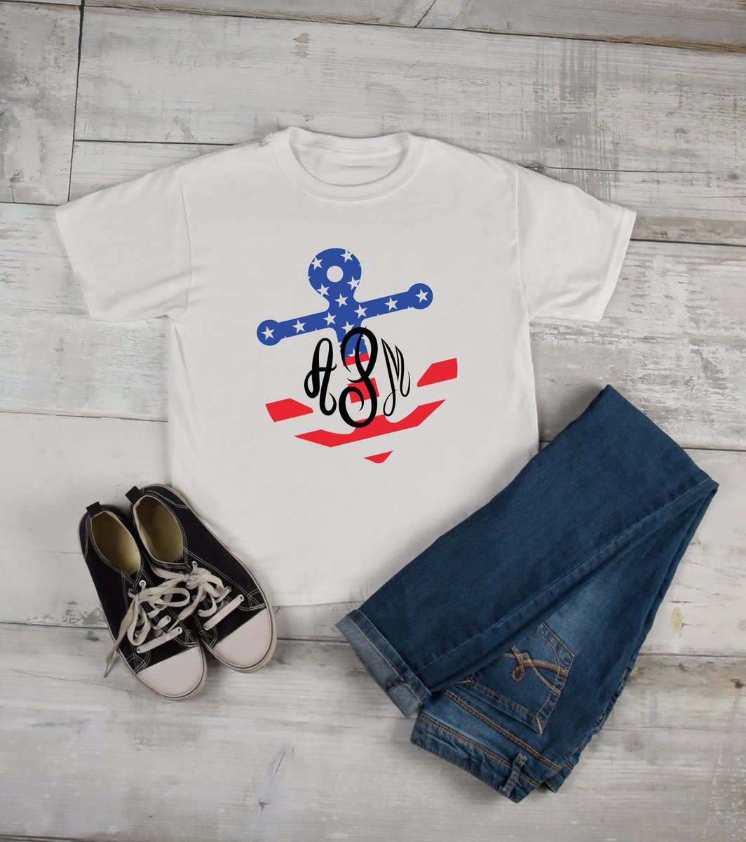 Check out the new Personalized Patriotic Anchor Monogram Shirt added to the #etsy shop: etsy.me/2kW9Bss #clothing #women #tshirt #custommade #personalized #monogramshirt #patrioticshirt #ilovetheusa #anchorshirt #heirloomink #smallbusiness #shopsmall