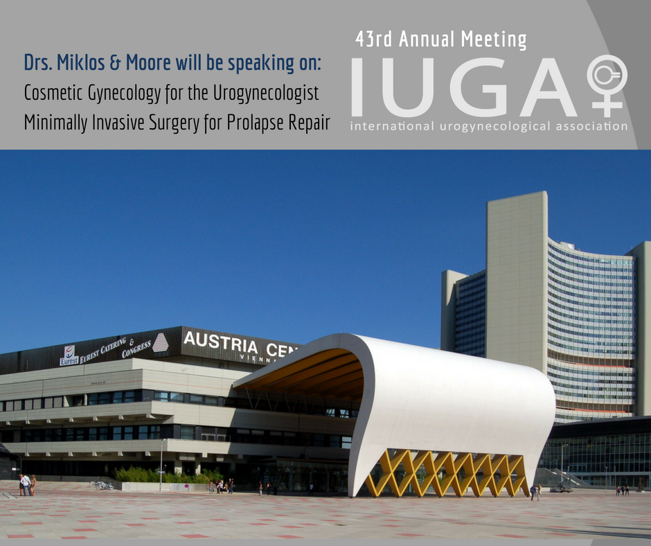 miklosandmoore's tweet photo. Excited to head to the Annual Meeting of @iugaoffice soon! Drs. Miklos & Moore will be speaking on 'Cosmetic Gynecology for the Urogynecologist' & will perform a workshop on laparoscopic & robotic #sacrocolpopexy explaining 'Minimally Invasive Surgery for #ProlapseRepair.' #IUGA https://t.co/cycy1TJQ7g