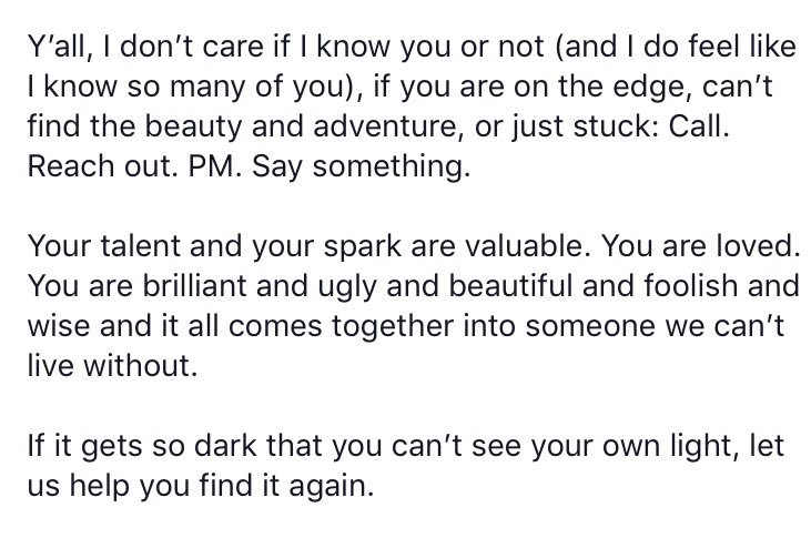 jrrodden's tweet photo. I didn’t write this but I think it’s so well put. If you are struggling, reach out to someone. Get help. Don’t struggle alone. https://t.co/ErAkqiaOmV