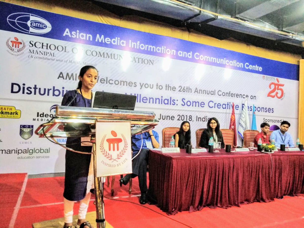 IdeosyncMedia's tweet photo. Great panels, our young participants in the #FREEDEMRT2018 on #youngpeople, communication &amp; #MIL at #AMIC2018! Terrific to have you all here! @DEFindia @fattytech @FreeDemIndia @IUIF_Fellowship #Drishti https://t.co/VpcugFmzHG