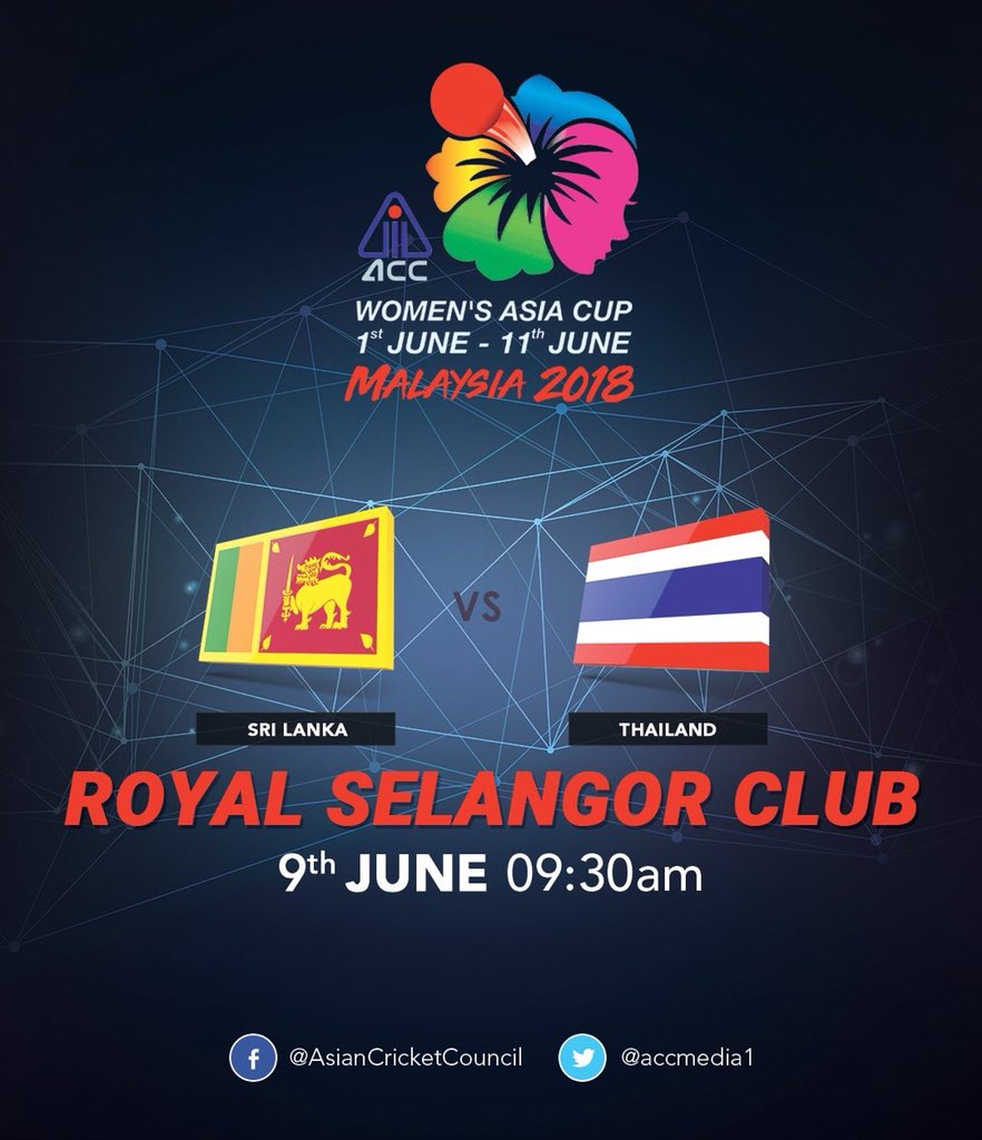 Cricket Thailand On Twitter Acc Women S Asia Cup 2018 It S The Final Day Of The Round Robin Stage Thailandcricket Women Vs Officialslc Women At Royal Selangor Club 9 30 Am Malaysia Time Live