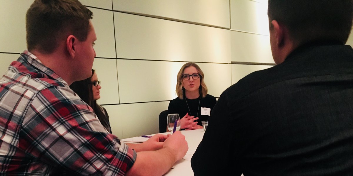 Bozell's tweet photo. New to networking? No problem! Aubrey, copywriter intern and networking pro, is here to show you the ropes. https://t.co/RDGDUlWEhR https://t.co/zNH1mZdOEe