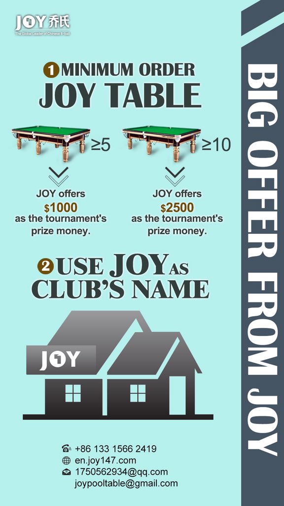 JOYbilliard's tweet photo. Free Shipping with Low Rent &amp; Monthly Bonus of Cash and Car! Are you also interested in it?
Contact us for details  😍 https://t.co/XSxuFXKniT