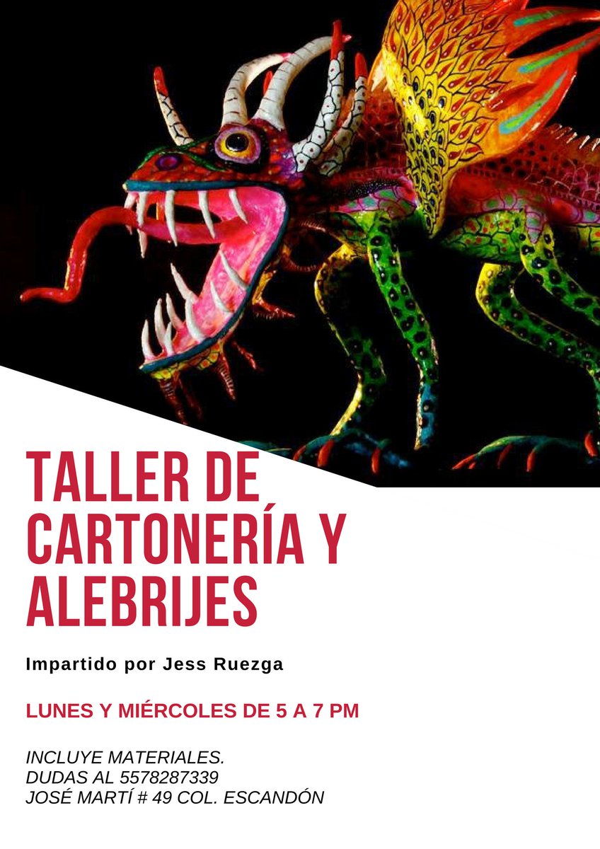 amoxtli2's tweet photo. ¿Qué tal un tallercito?, 

¡Claro, no cualquiera... uno que desarrolle tus capacidades creativas!

¡Acompáñanos al Taller de Cartonería y Alebrijes! https://t.co/d0k80grHvy