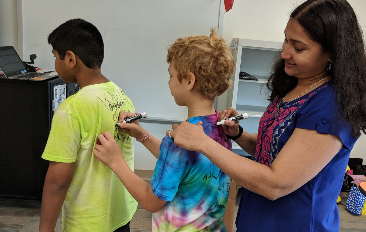 Supriya V (@supriyavasu) on Twitter photo Signing t-shirts on the last day of school <a href="/HortonsCreekES/">Hortons Creek ES</a>! I LOVE my hawklings! I am going to miss them..but they will always be a part of my being! Signing t-shirts on the last day of school <a href="/HortonsCreekES/">Hortons Creek ES</a>! I LOVE my hawklings! I am going to miss them..but they will always be a part of my being!