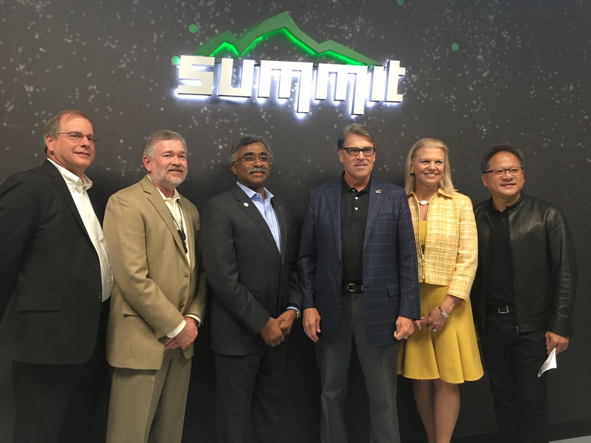ORNL's tweet photo. LIVE ON FACEBOOK: @SecretaryPerry is dedicating Summit, the world's fastest and smartest scientific #supercomputer.
Watch it now ➡️ https://t.co/4EWtqYjTIC
#HPC #Summit2018 #SummitSupercomputer https://t.co/e3AFqI7Rzy