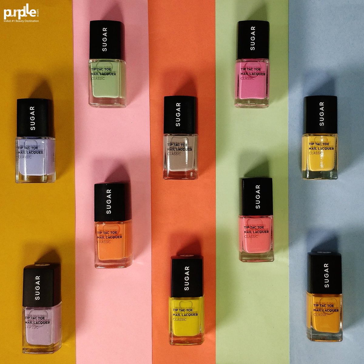 letspurplle's tweet photo. Indulge in colour therapy with the new delicious shades in the @trySUGAR Tip Tac Toe Nail Lacquer.

Shop these yummy shades: https://t.co/bAX1JPOEbR

#SUGARCosmetics #TipTacToe #NailPolish #NailLacquer #CandyNails #LetsPurplle https://t.co/YqlUhfYJk3