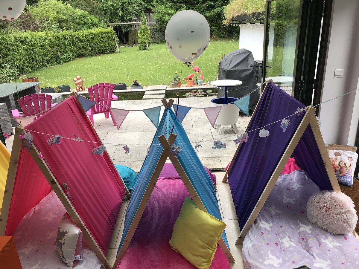 TheSleepyTeepee's tweet photo. Happy 7th Birthday Flo, I hoped you were surprised when you got home from school to see your unicorn teepees. Have a lovely evening with all your friends. #thesleepyteepeeparty #sleepoversmadeeasy https://t.co/bAYKrqHHCn