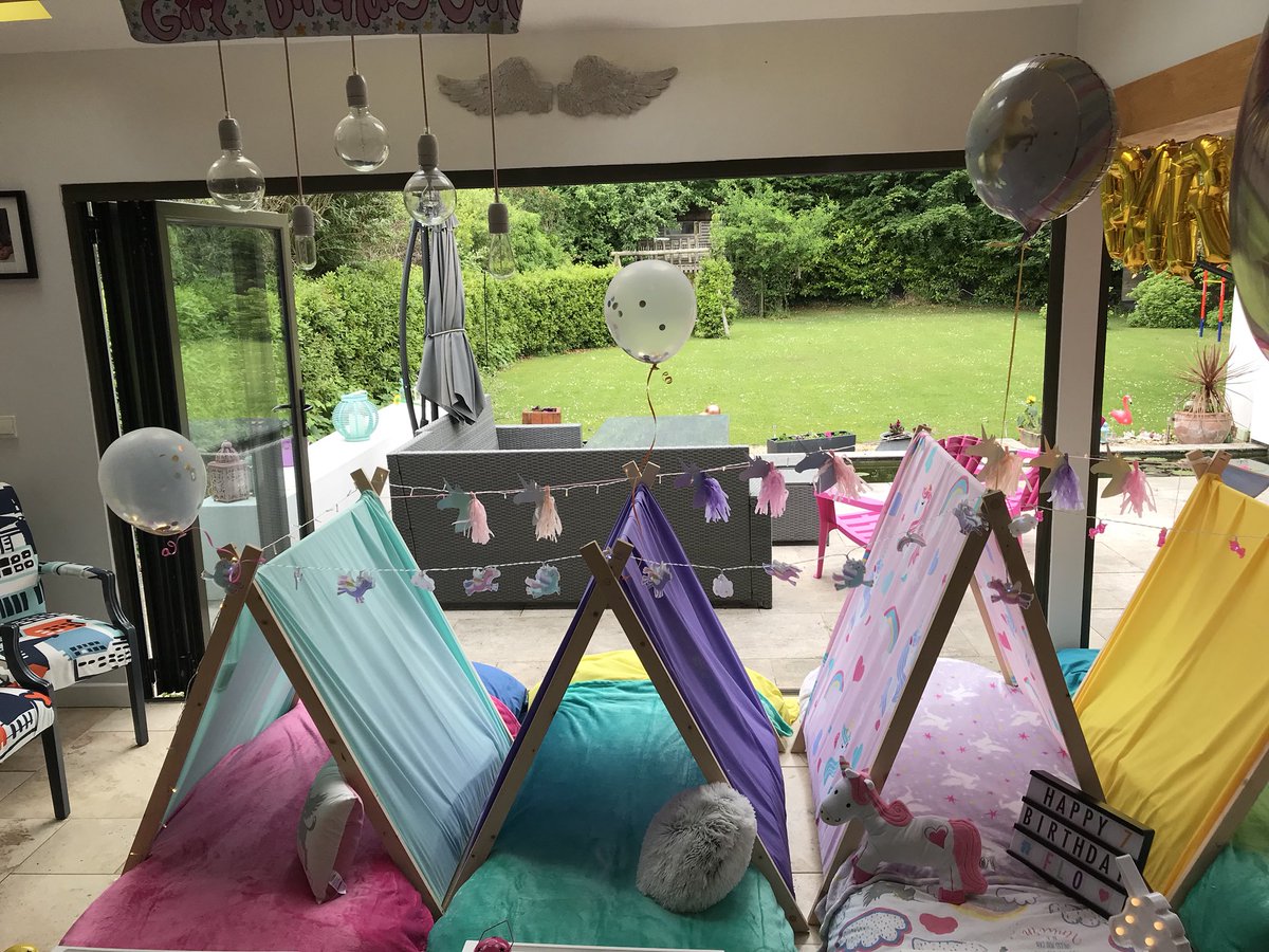 TheSleepyTeepee's tweet photo. Happy 7th Birthday Flo, I hoped you were surprised when you got home from school to see your unicorn teepees. Have a lovely evening with all your friends. #thesleepyteepeeparty #sleepoversmadeeasy https://t.co/bAYKrqHHCn