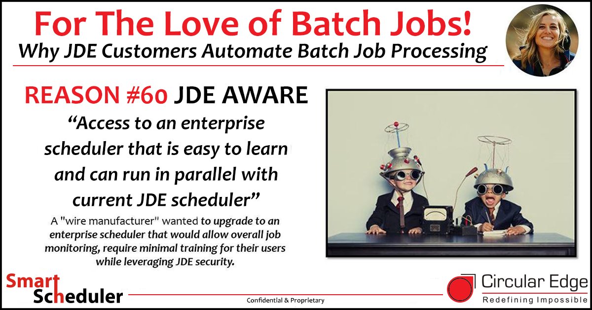 #FridayFun with <a href="/smartscheduler/">Smart Scheduler</a> – #JDE aware enterprise batch job scheduling ow.ly/Fbbj30kpm3f #ForTheLoveOfBatchJobs #HappyUsers #HappyCNCs #GoodTimesWithJDE #JDEdwards