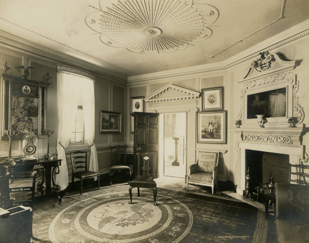 MountVernon's tweet photo. #FlashbackFriday to the Front Parlor (once called the West Parlor), the room where historic preservation is happening this year! Learn more about the work being done now by the @MountVernon Historic Preservation team at https://t.co/qFAaOiqb8Y #FrontParlorFriday https://t.co/Hplf7maufx