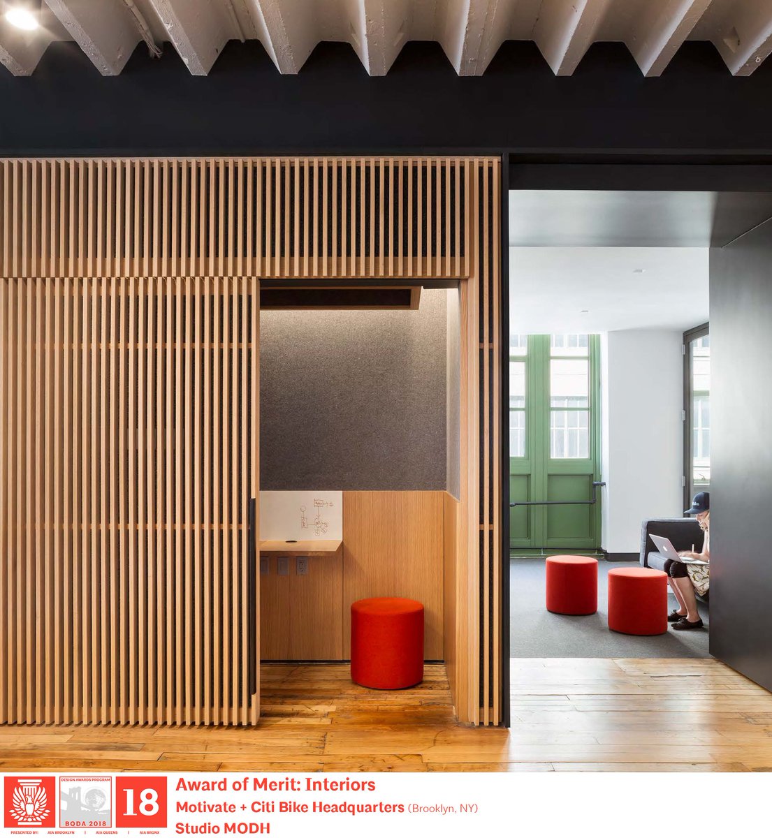 The #MeritAward in the Interiors Category is awarded to @studiomodh for Motivate + Citi Bike Headquarters 

Congratulations! 📷 #studiomodh #Motivate #CitiBike #BQDA18 #AIABrooklyn #AIAQueens #AIABronx