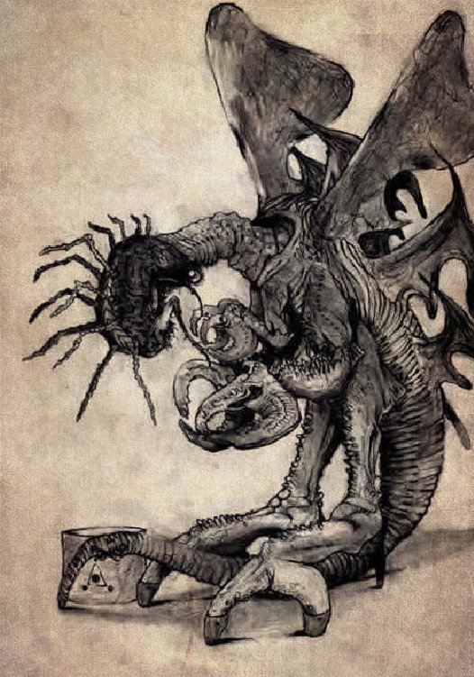 MonsterBestiary's tweet image. Another influential example of disembodied brains in literature is Lovecraft's 'The Whisperer in Darkness' (1931), although in this story the living brains are the victims of the true monsters - the Mi-go, an extraterrestrial race of fungoid creatures and their god Nyarlathotep.