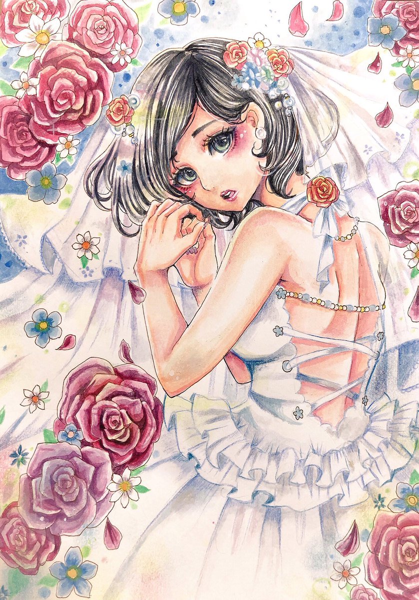 かすみ בטוויטר 6月らしいやつ 梅雨入りしたのでそれっぽいイラスト貼る 梅雨の創作クラスタフォロー祭り アナログ絵