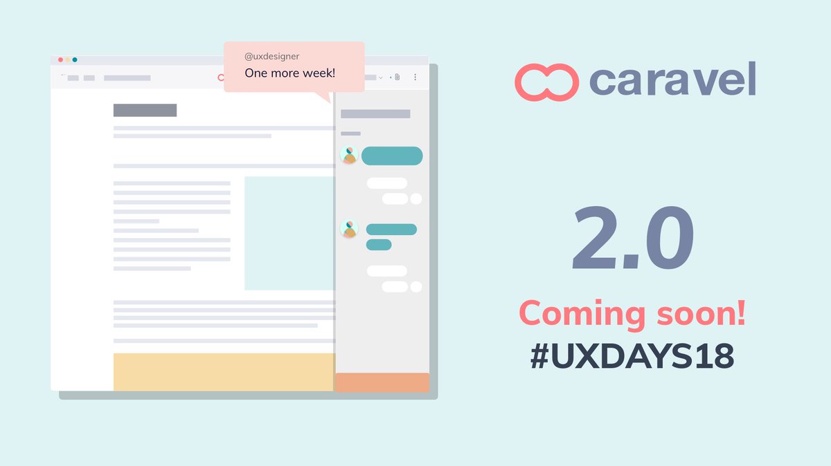 CaravelDesign's tweet photo. One week to go, and we promise there will be no more sneak peeks.. Just a real product demo 😉 Then we'll be ready to discuss some #UX. Oh, and speaking of discussions 🙄 
See you all in a week 🙌 #UXDAYS18 @flupa
#UX #UI #projectmanagement #userresearch #productdesign #uxdesign https://t.co/wOsTfnNr0H
