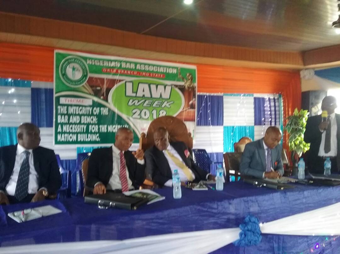 ArthurObiOkafor's tweet photo. I delivered a lecture today at the Orlu Branch Law week of The Nigerian Bar Association with the theme :THE INTEGRITY OF THE BAR AND BENCH: A NECESSITY FOR THE NIGERIAN NATION BUILDING. https://t.co/OFyhSWTR5o