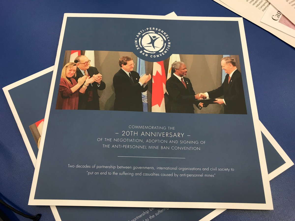minefreeworld's tweet photo. 6:15pm + this intersessional meeting of the @MineBanTreaty has concluded. It's clear that 20 years on the @MineBanTreaty is still going strong! Our sincere thanks to the treaty president, Ambassador Suraya Dalil of #Afghanistan, & staff of the implementation support unit #18ISM https://t.co/LfWFiIPYM9