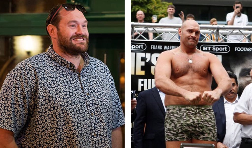 FrankWarren's tweet photo. He’s been as low as any man can go.

His weight has been as high as 27.5st.

It looked like he would never fight again.

Today, @Tyson_Fury weighed 19st 10lbs.

He fought his demons and he won.

Get ready, because on Saturday night...

THE MACK IS BACK 👊

#HesBack https://t.co/THa9PXrcOY