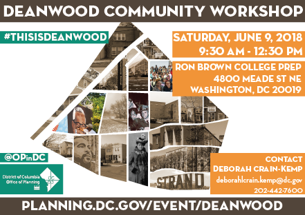 OPinDC's tweet photo. Are you coming to the Deanwood Community Workshop tomorrow (6/9)? Join the discussion and share your priorities for the community’s future. RSVP here: https://t.co/z0aHJpgO3X #ThisisDeanwood #Ward7 #Deanwood https://t.co/0fM9fiRZFE
