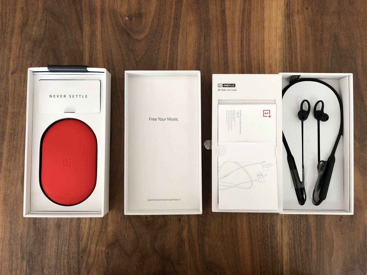 benwood's tweet image. OnePlus packaging for Bullets Wireless is something to behold for $69. High gauge cardboard, embossed cover, engaging branding and cleverly engineered. Builds on approach Apple wowed me with over 10 years ago. #CardboardEngineering