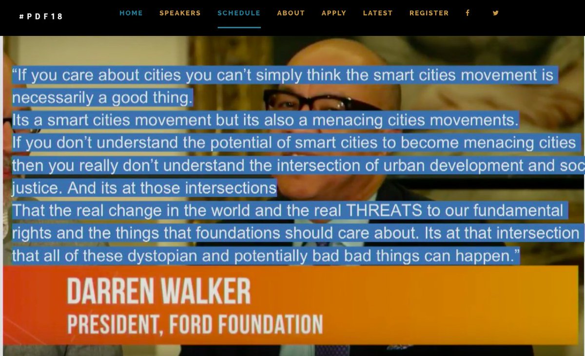 ppolitics's tweet image. Now up #PDF18, it's @geminiimatt on surveillance in cities - he brings up police omnipresence (there's an Oct. 2014 VICE article with some examples that I could link), which city residents probably see around, but others reading this might not know, hugely noisy state presences.
