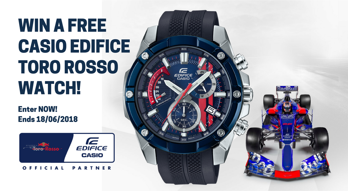WATCHO_UK's tweet photo. WIN A FREE WATCH | Enter now for a chance to win a FREE Casio @EdificeUK @ToroRosso Watch! It's the perfect Father's Day gift!

Simply, FOLLOW and RETWEET this tweet to WIN!
Ends Midnight Monday 18th June 2018.

You can also vote via our website:
https://t.co/LNdNQhWGts https://t.co/lgGdcqPyjK