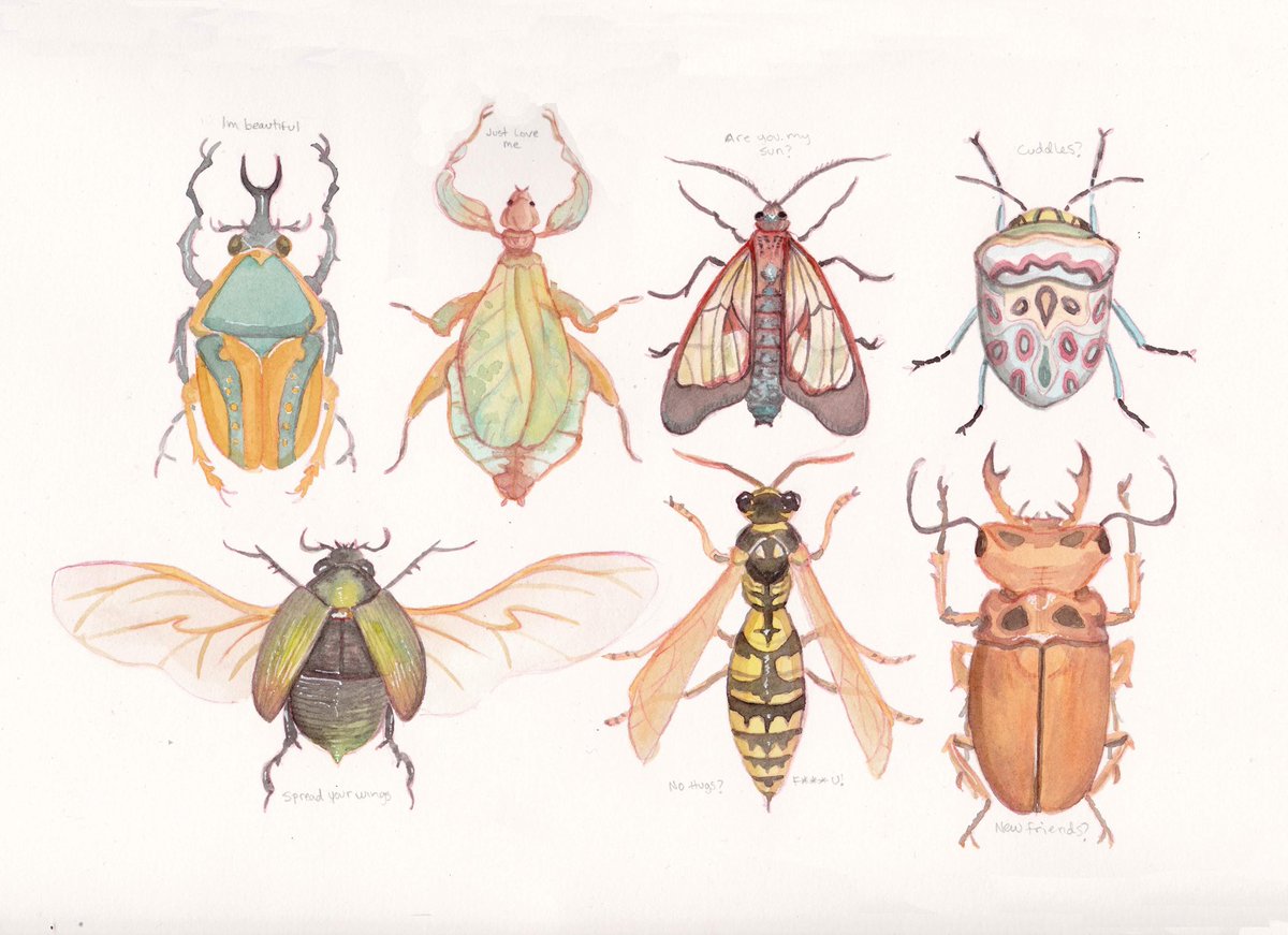 Something totally different. #watercolor #sciart #bugs