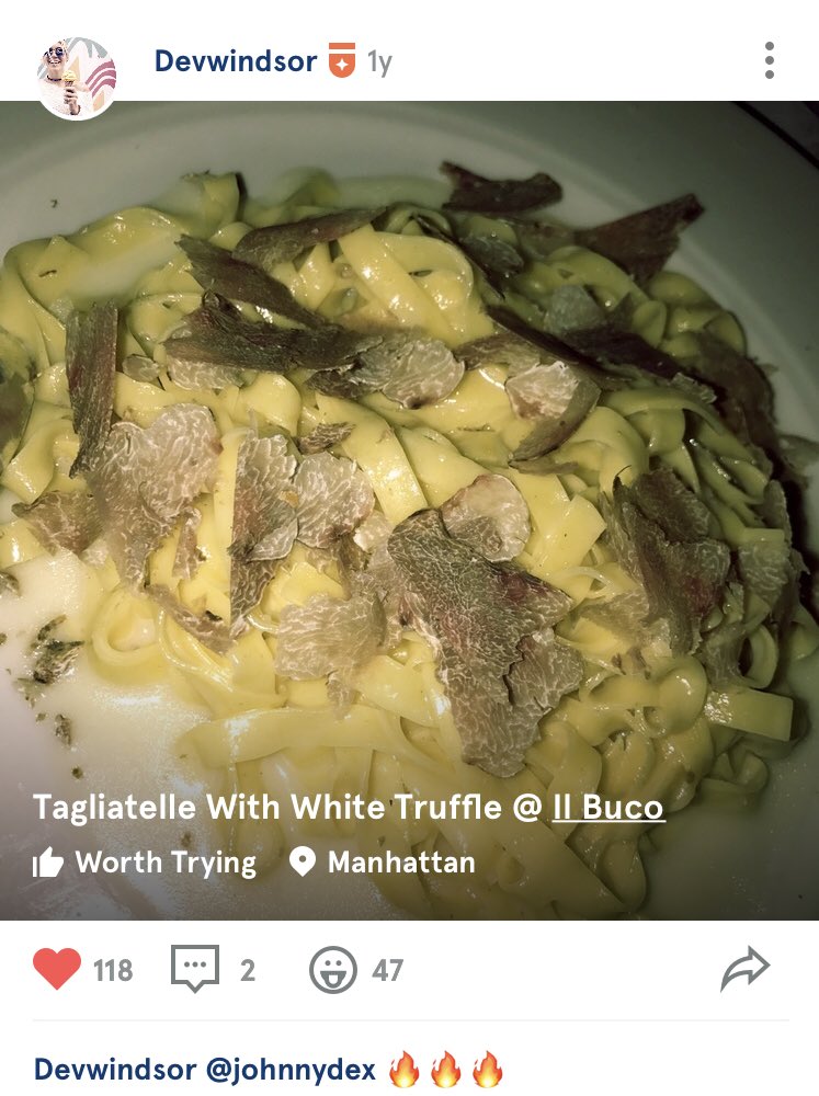 Find out what <a href="/devwindsor/">devon windsor</a> favorite dishes in NYC are on her Wine n Dine profile. #trufflepasta