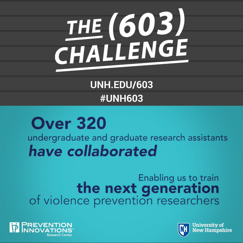 WePreventNow's tweet image. Thank you to all who have donated to #PIRC as part of the #UNH #603Challenge! There is still time left to donate before the challenge ends at 6pm today! bit.ly/PIRC603