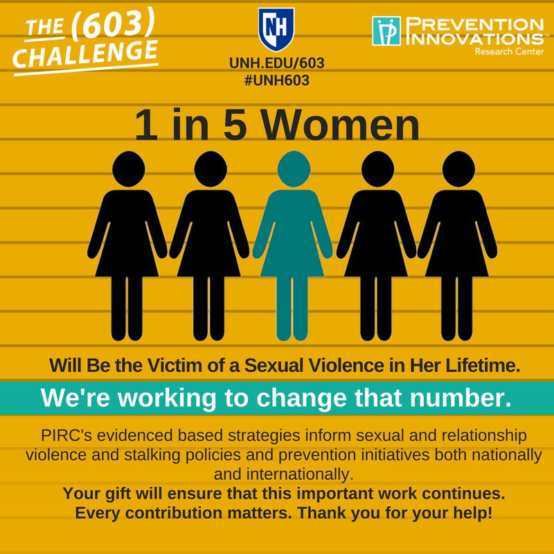 WePreventNow's tweet image. Thank you to all who have donated to #PIRC as part of the #UNH #603Challenge! There is still time left to donate before the challenge ends at 6pm today! bit.ly/PIRC603