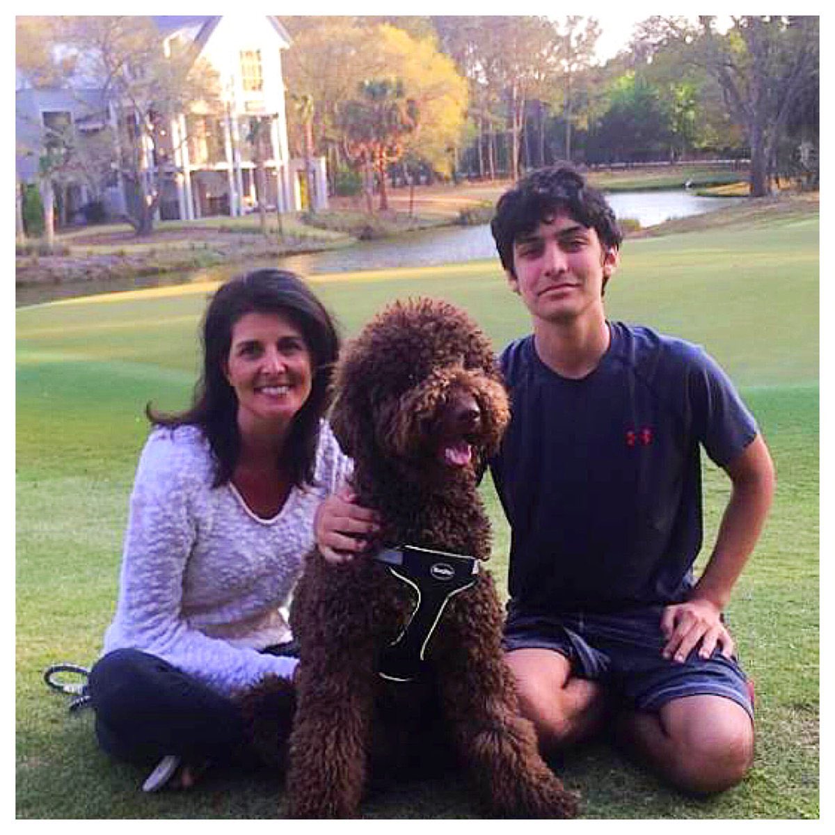 InusaFoundation's tweet photo. Pictured: two-faced @CAPNikkiHaley, who says she loves her dog in one breath, but denies him the right to vote in another. When will the deceit end? #dogvotes #CAPPotus https://t.co/gpeqknbOya