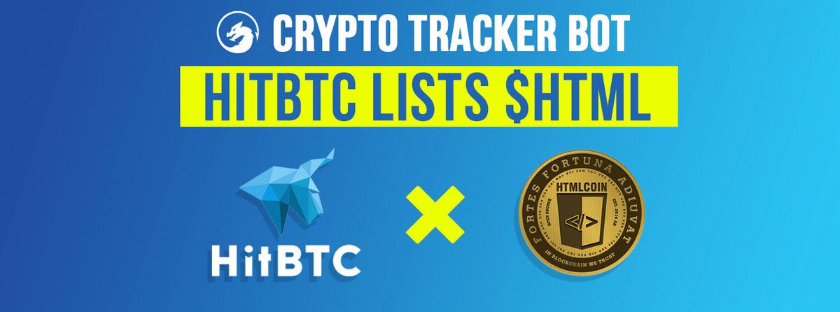 CryptoRankings's tweet photo. [Latest listing] @hitbtc x @HTMLCOIN now live. 
Reported by @CTB_App #cryptotrackerbot https://t.co/CFsqAi71PC