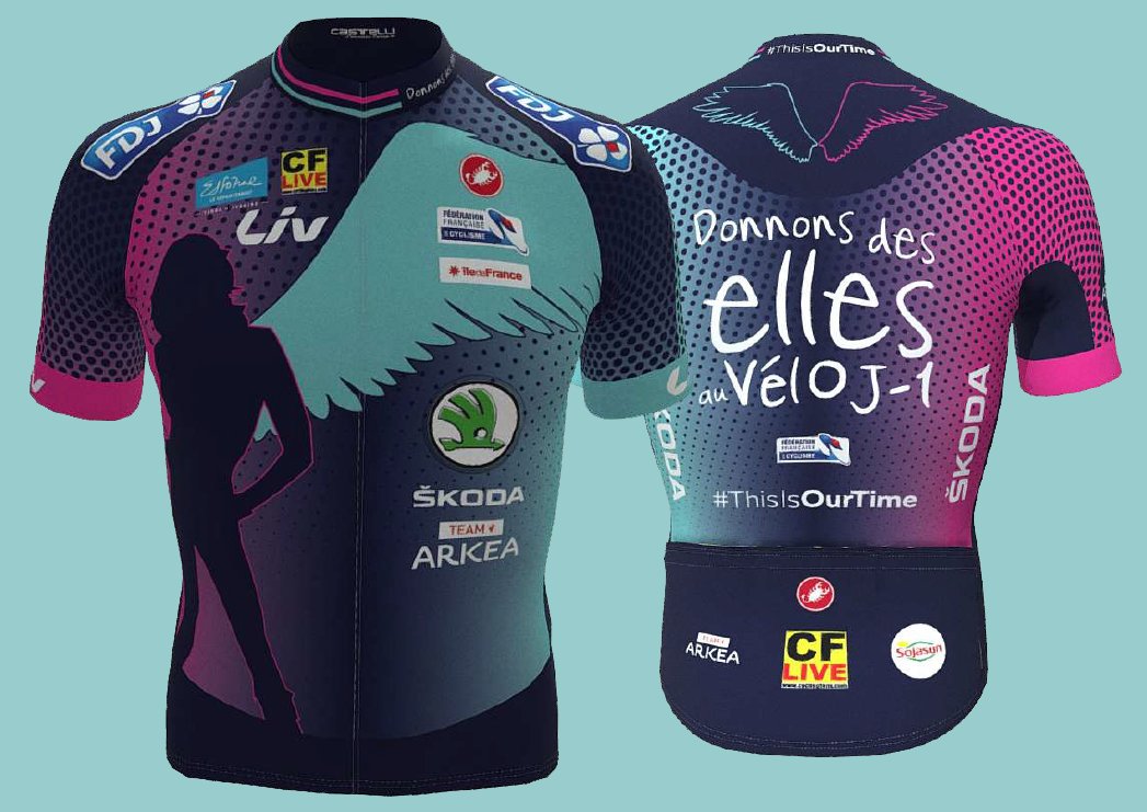 cyclingfans's tweet photo. The Tour de France starts 4 weeks from today for 13 women who will ride the entire route day ahead of the men's race. They seek the return of a full Women's Tour de France. This is Year 4. I was their first sponsor. TDF sponsor Skoda is on board now (see jersey design) Allez! https://t.co/sSEyMEz3Bs