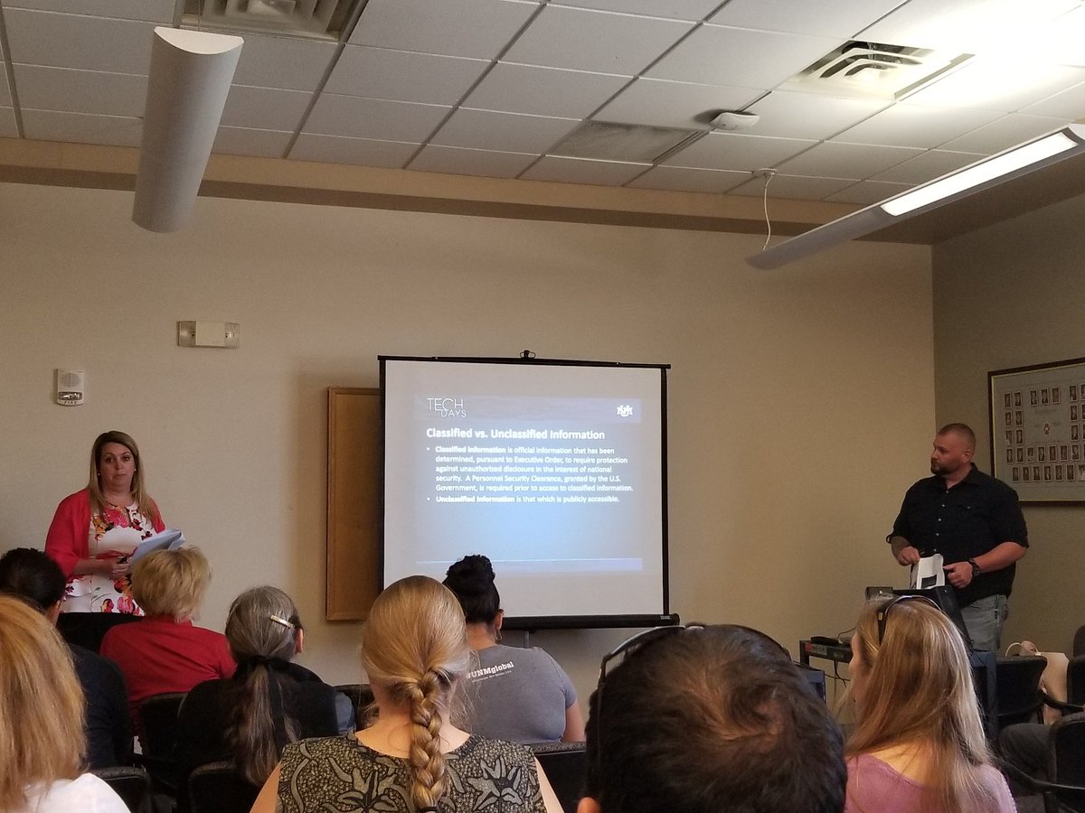 unm_cio's tweet photo. The answer is yes! Abra and Mark add to the discussion and expand to the general data protection regulation (GDPR). With up to $20 million in fines, we should all pay attention...#TechDays2018 https://t.co/CmDwAEAZY6