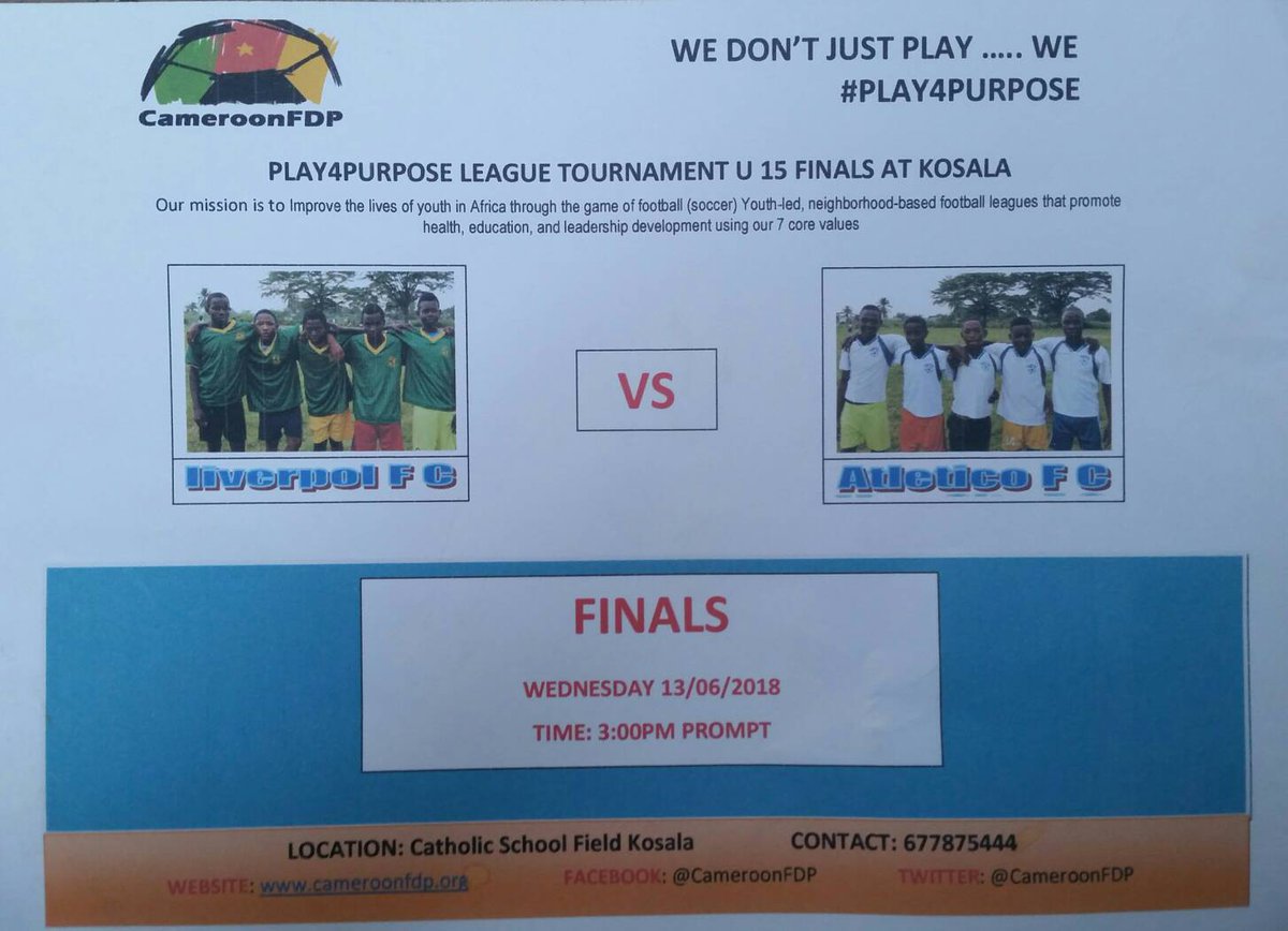 openfieldintl's tweet image. While Barcelona F C at Nkamlikum still finds it difficult to accept being defeated by Chelsea F C, #youths in #Kosala are preparing hard for the first edition of #PLAY4PURPOSE #championships on #Wednesday 13 June 2018. Is a #competition not to be miss i assure you  that!!!! FIFA