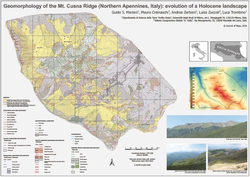 andzerb's tweet image. Starting the #SummerOfGeomorph with a geomorphological map published today!!!! Geomorphology of the #Cusna ridge in the Apennines of Northen Italy. Lovely place! @EGU_GM @OpenQuaternary #journalofmaps