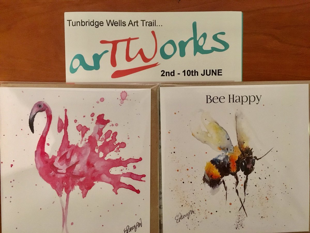 You must seek out venue G in Andrews Close. Acclaimed artist Chris Burke will show you the Dawn French drawings he did for her novel &amp; may draw you as a caricature. We picked up these cheerful cards by Liz Pangrazi whose work is usually for sale in Hoopers #paintings #sculpture