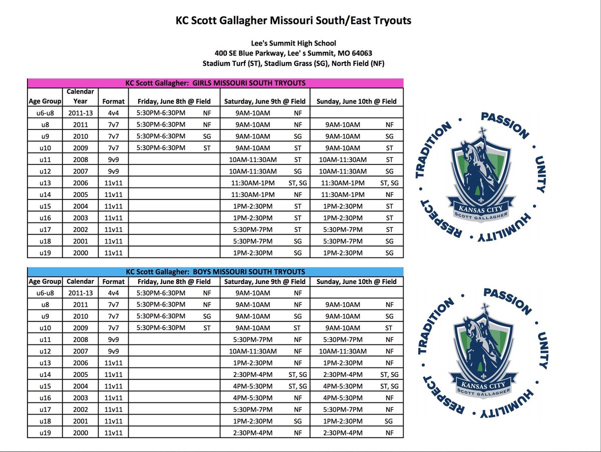 KCSG Missouri South Non- Academy Tryouts start tomorrow #beTHERE #kcsgsoccer