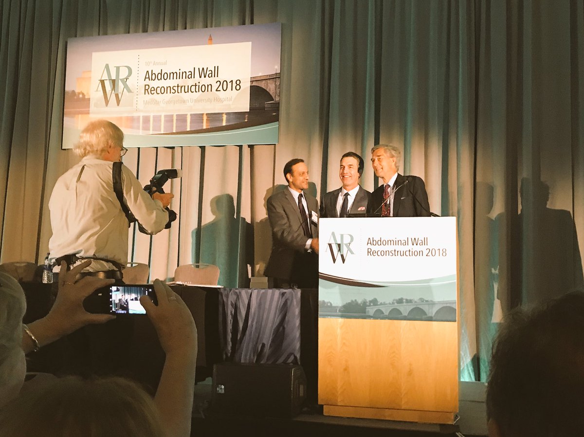 AWRConference's tweet photo. Congratulations to Dr. Hans Jeekel on being the recipient of the 2018 MedStar Georgetown Distinguished Achievement Award in Abdominal Wall Reconstruction! #AWR2018 https://t.co/1fKCAPLkXG