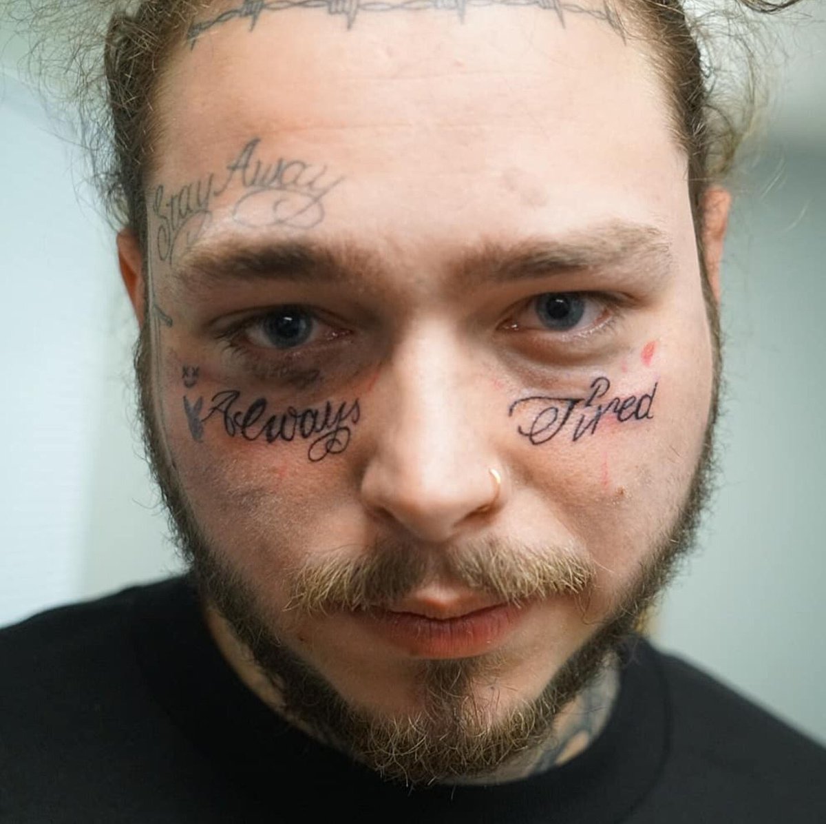 I am Post Malone's newest face tattoo, image size:1200x1196