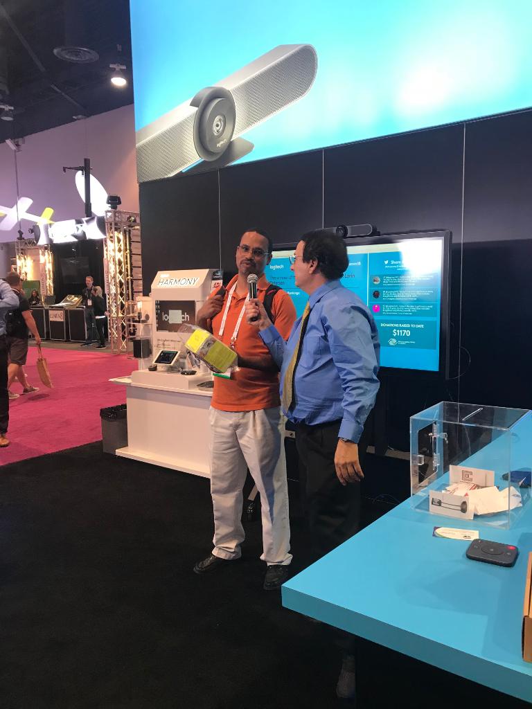 LogitechBiz's tweet photo. We had 4 lucky winners at our final Smart Home drawing! A big thanks to everyone who participated. Reminder — you can still play #LogiTrivia online until 6pm PT for your chance to get the top spot on our leaderboard! Play at https://t.co/3KN0ZTkObD. #InfoCom18 #AVTweeps https://t.co/JYf99P5eAr