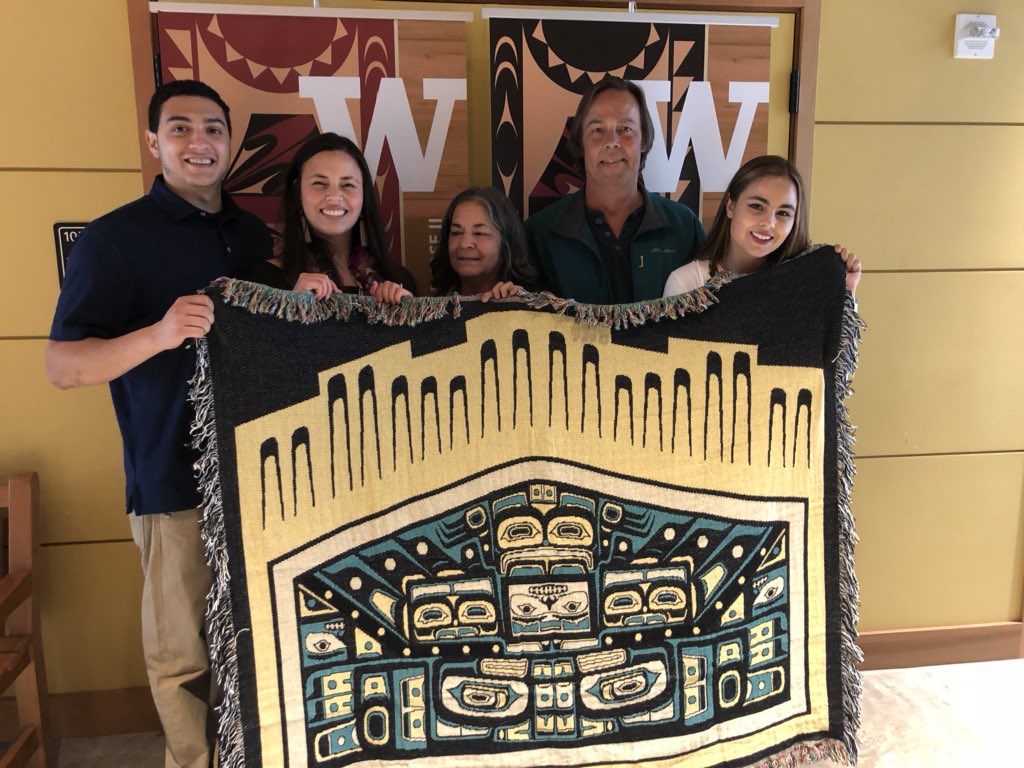 ByChristineDay's tweet photo. so grateful for my family, my friends, and my mentors. receiving this blanket was an emotional moment. thank you for lifting me up. #NativeGraduate ❤️ https://t.co/AK9kcZhTXz