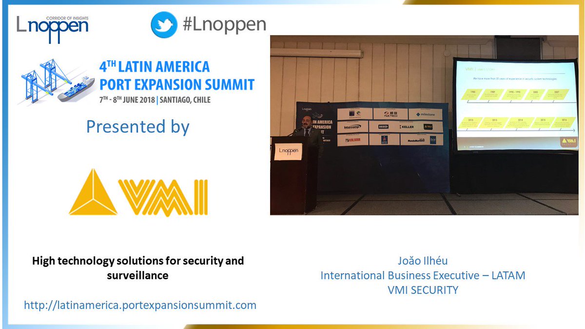 lnoppen_latam's tweet photo. Loyal presentation #sponsor @LusoMinas, represented by Joao Ilheu, explaining high #technology solutions for #security and #surveillance in #latam #ports https://t.co/CVWq1R6H71 https://t.co/12gvlLEJY8