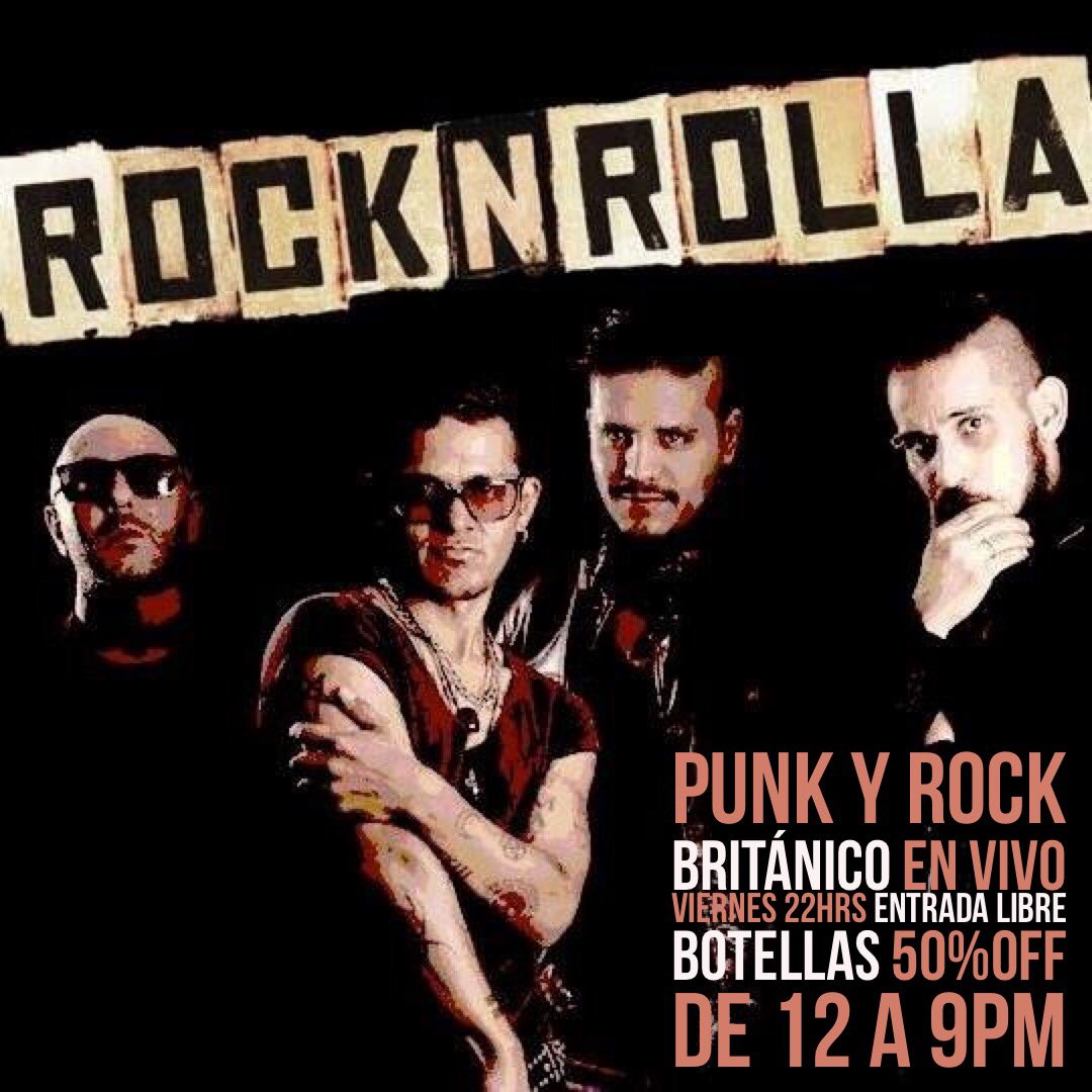 ¡Aprovecha!! Los #Viernes TODAS las Botellas están a Mitad de Precio de 12 a 9PM y tenemos #Rock en Vivo con “Rockn’Rolla”🤟🏼 ⚡️#ActitudWild⚡️ <a href="/CdSatelite/">Ciudad Satélite</a>