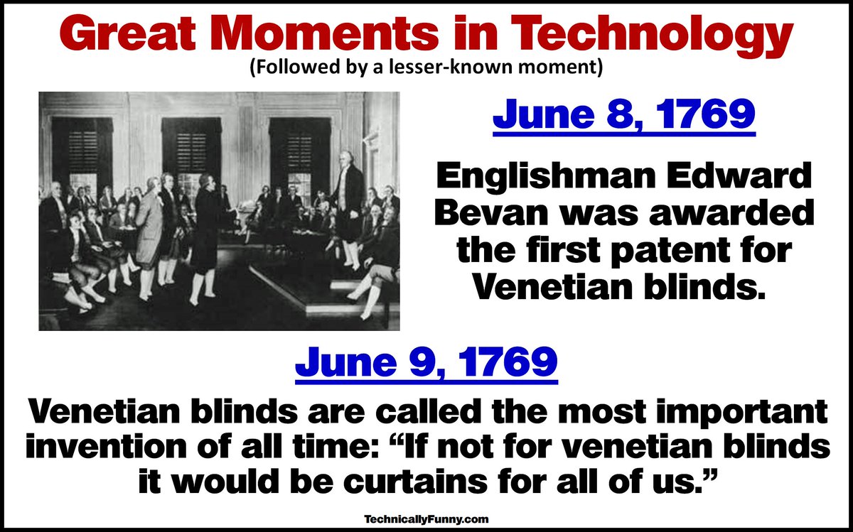 EngineersHumor's tweet photo. #FlaskbackFriday Today I am combining "Great Moments in Technology" and one of my favorite all-time puns. I apologize in advance... #VenetianSightImpaired #BadPunAlert @SWEtalk @TauBetaPi  @CognitiveTimes #FP3conf https://t.co/dK2RThUfOB