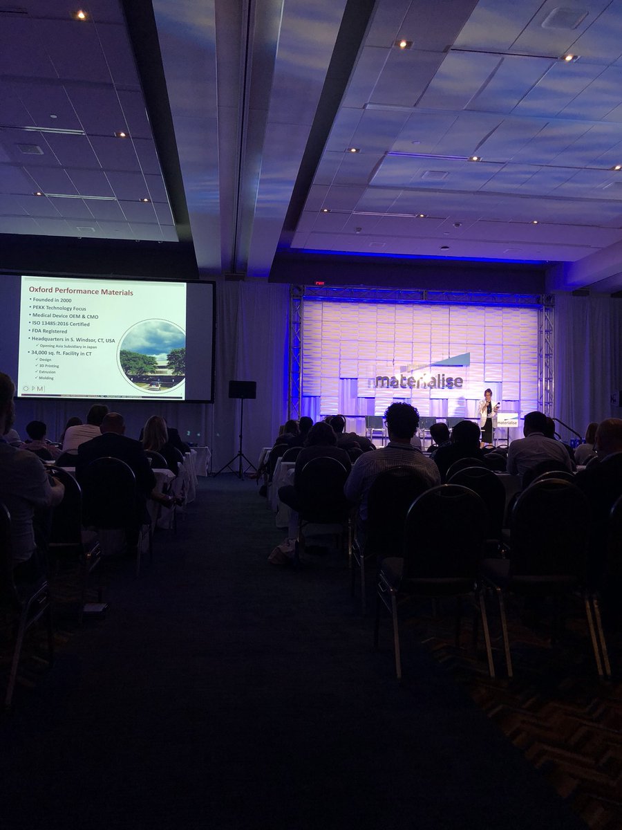 MaterialiseNV's tweet photo. Severine Zygmont from OPM discusses how #3DPrinting helps surgeons rebuild the human body. #MaterialiseExperience https://t.co/oq9X2WbnIC